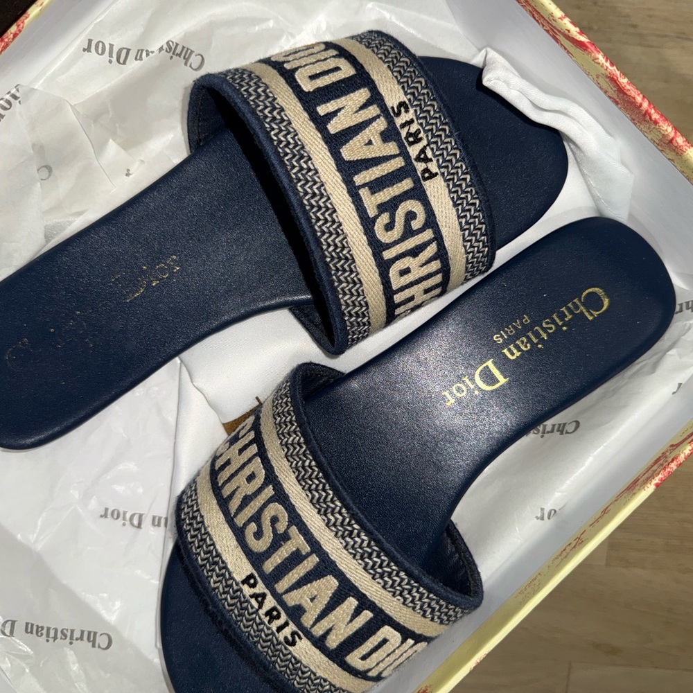 COPY - Dior Blue and Beige Sandals